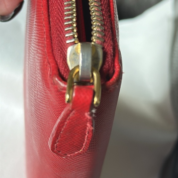 Prada Red Saffiano Long Zipper Wallet EUC - Picture 10 of 15